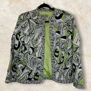 Birch Hill Blazer Jacket Size XL Womens Green Black Design - Stains in Pictures